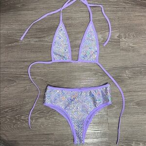 Raveland Purple holographic 2 pc set